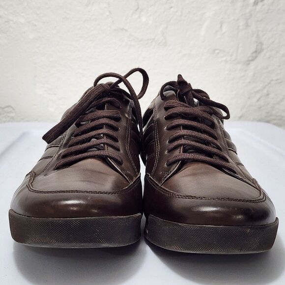 Ermenegildo Zegna Brown Nappa Leather Low Top Trainers Sneakers Mens 9.5 Italy main image 8